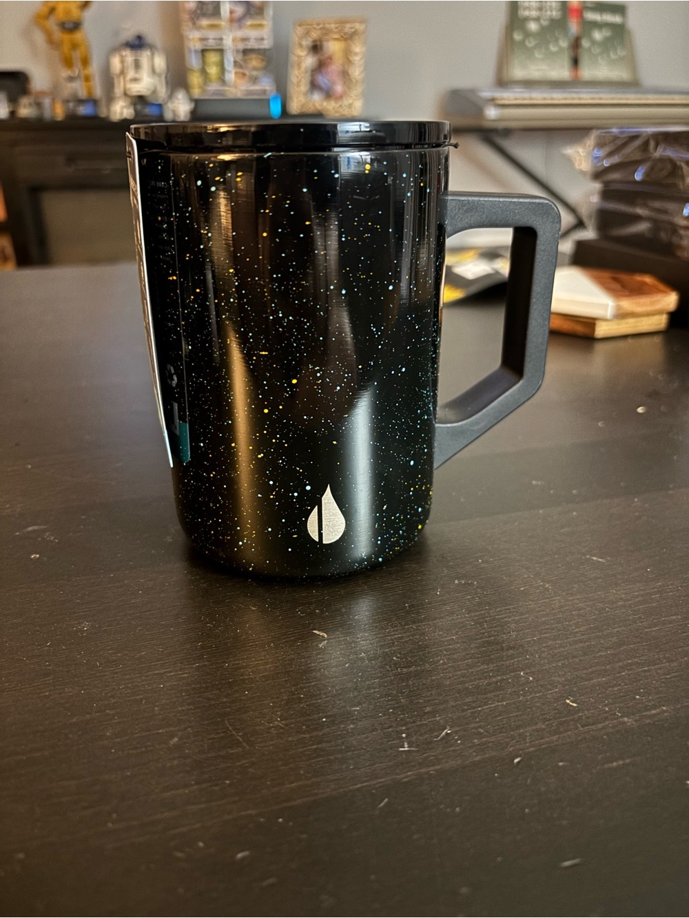 Speckled Black Summit Style Insulated Travel Mug with Handle